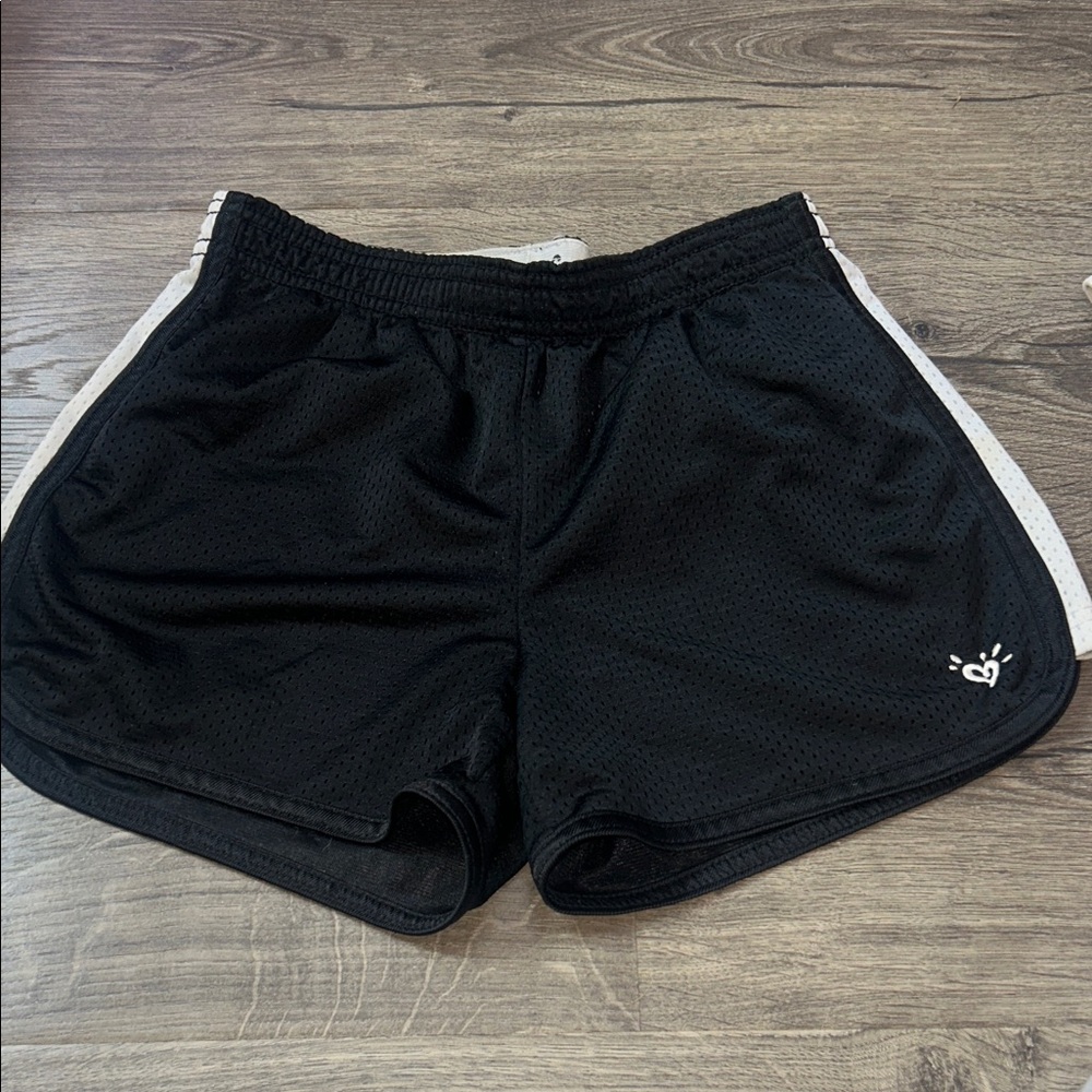 Justice Black and White Kids Athletic Shorts